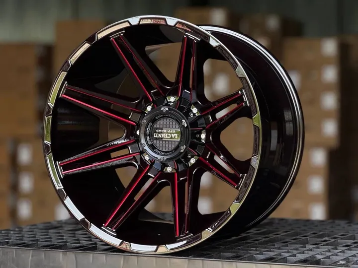 LA CHANTI 8045 R20 12J ET-25 6x135 DIA87.1 GLOSS BLACK FACE RED