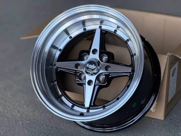 WORK EQUIP KS166 R15 9J 4x114.3 DIAUUDE BLACK AND POLISH LIP