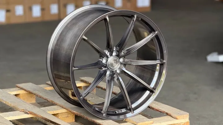 TITAN FORGED BMW NEW X5/X6/X7 YC5177 (ET30/28) R23 11J 5x112 DIA66.6 GLOSS BLACK BRUSHED DARK LAQUE