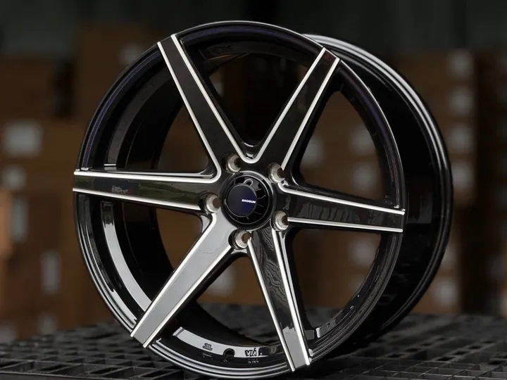 Shogun S6 6093 R18 8.5J ET33 5x105 DIA56.6 BLACK AND POLISH LIP