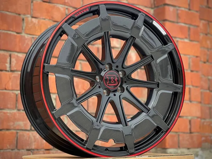 MERCEDES G-CLASS CARBON YC9253B R23 10J ET26 5x130 DIA84.1 BLACK RED LIP
