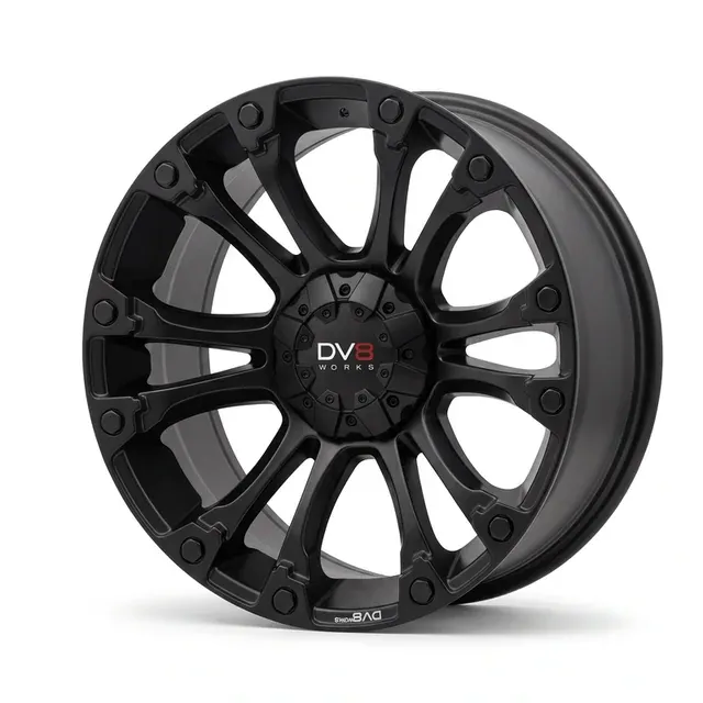 DV8 works DHC1832 R20 9J 6x135 / 6x139,7 ET25 ЦО106,2 SATIN BLACK WITH MILLED LOGO