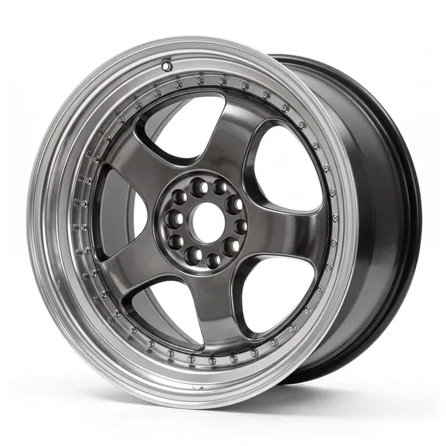 KS089 R18 8,5J 5x100 / 5x108 ET30 73,1 Hyperblack/polished lip (chrome rivets)